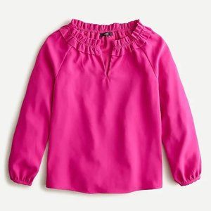 J Crew Drapey ruffleneck top in 365 crepe